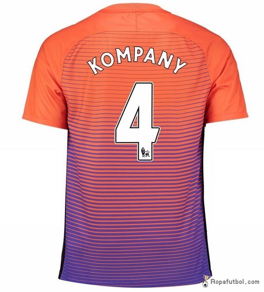 Camiseta Manchester City Replica Tercera Ropa Kompany 2016/17 Naranja